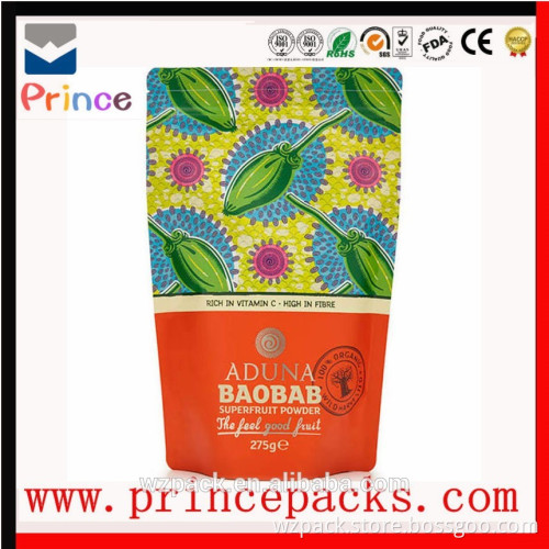 200g Stand up ziplock pouch cocoa powder packaging bag